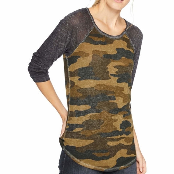 Lucky Brand Tops - Lucky brand womens 3/4 sleeve camo size small